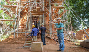 ANA restoring three brick towers at northeast corner of Bakong Temple