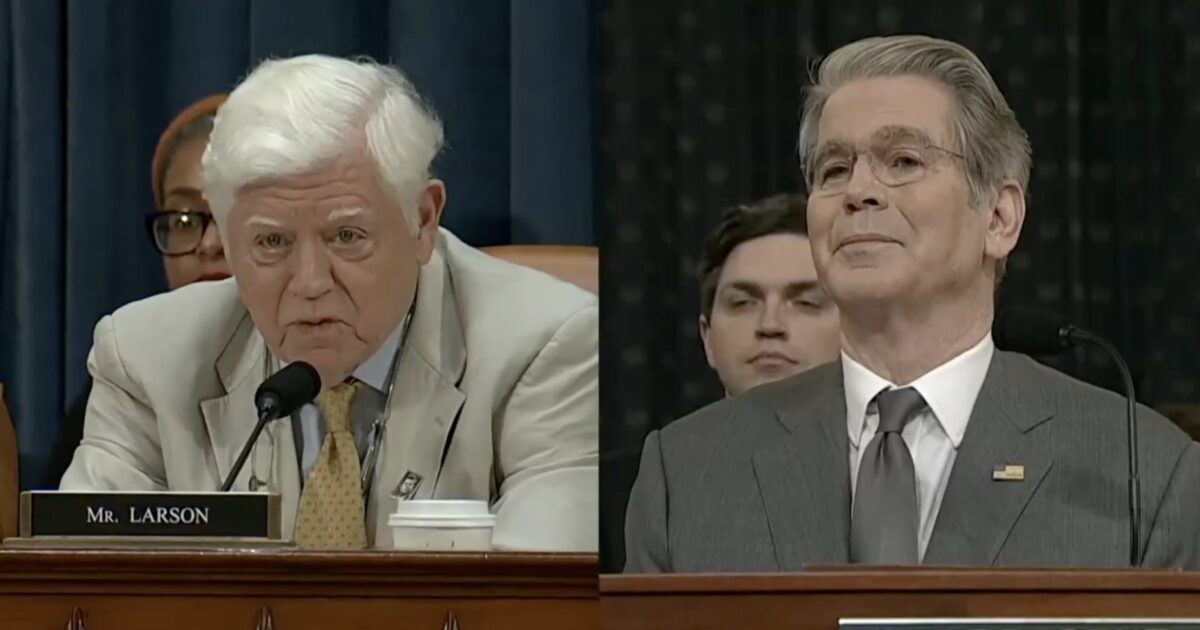 Secretary Bessent EMBARRASSES Clueless Democrat Congressman Larson: “Are You In Favor Of Eliminating The Gas Tax?!” – “We ASKED CONGRESS To Eliminate The Gas Tax!”