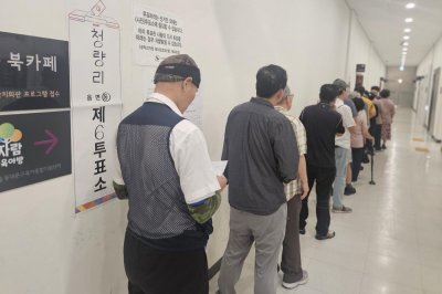 South Koreans line up early for local election voting