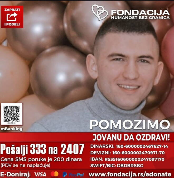 POMOZIMO JOVANU (24) DA POBEDI OPAKU BOLEST: Godinu dana vodi tešku borbu sa malignom bolešću - C62, jedina mogučnost je nastavak lečenja u inostranstvu