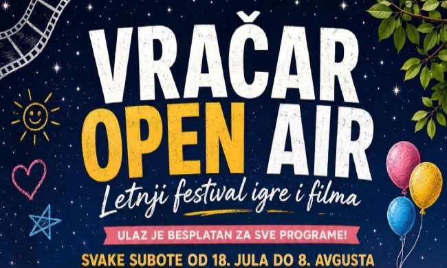 „ВРАЧАР OPEN AIR": Летњи фестивал игре и филма на отвореном, бесплатан улаз за све програме