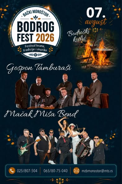 „BODROG FEST 2026“ U BAČKOM MONOŠTORU 7. i 8. AVGUSTA