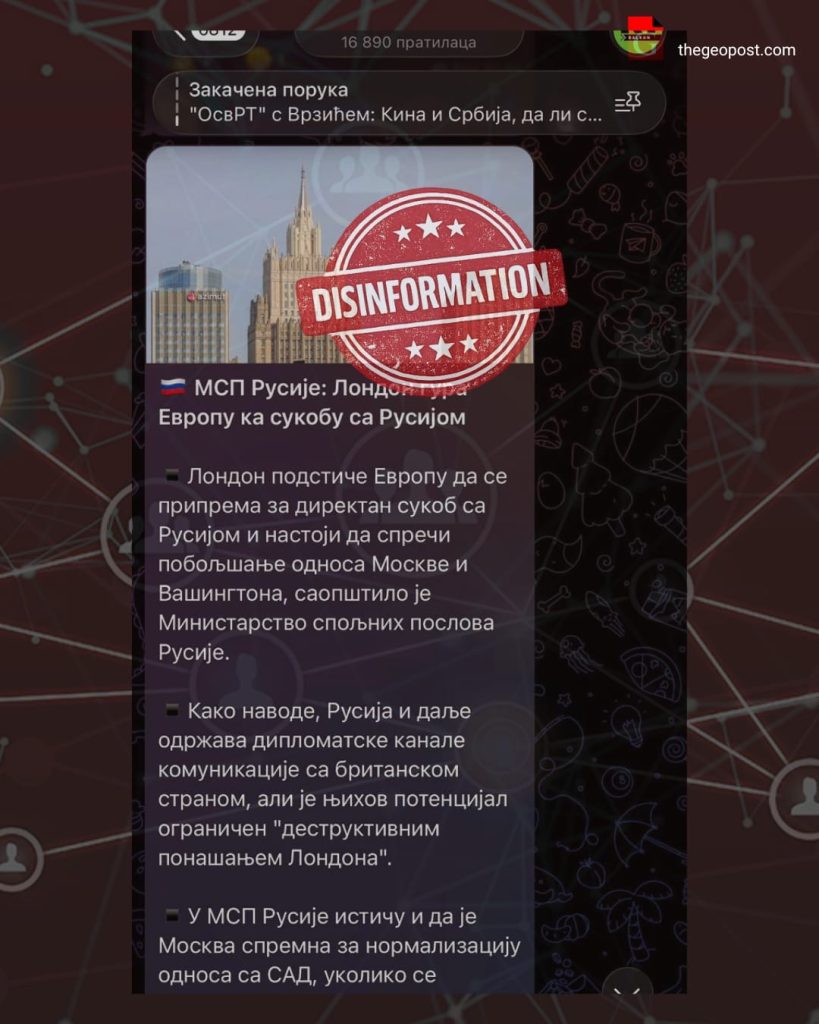 MPJ ruse dezinformon se Britania po e shtyn Evropën në luftë me Rusinë