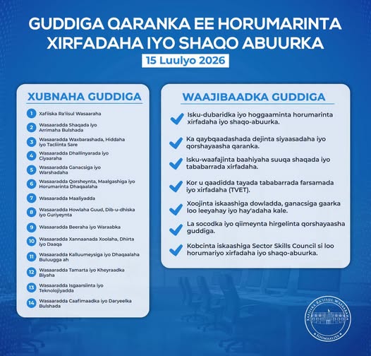 Ra’iisul Wasaare Xamsa oo magacaabay Guddiga Horumarinta xirfadaha Iyo shaqo abuurka