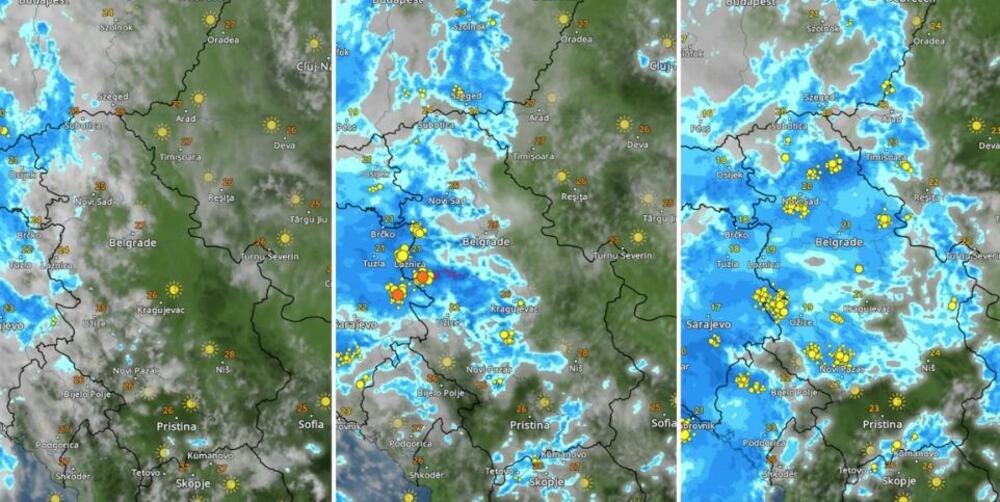 Nevreme hrli ka Srbiji - sprema se potop: I Beograd na udaru pljuskova i grmljavine - ovako će se kretati (MAPA)