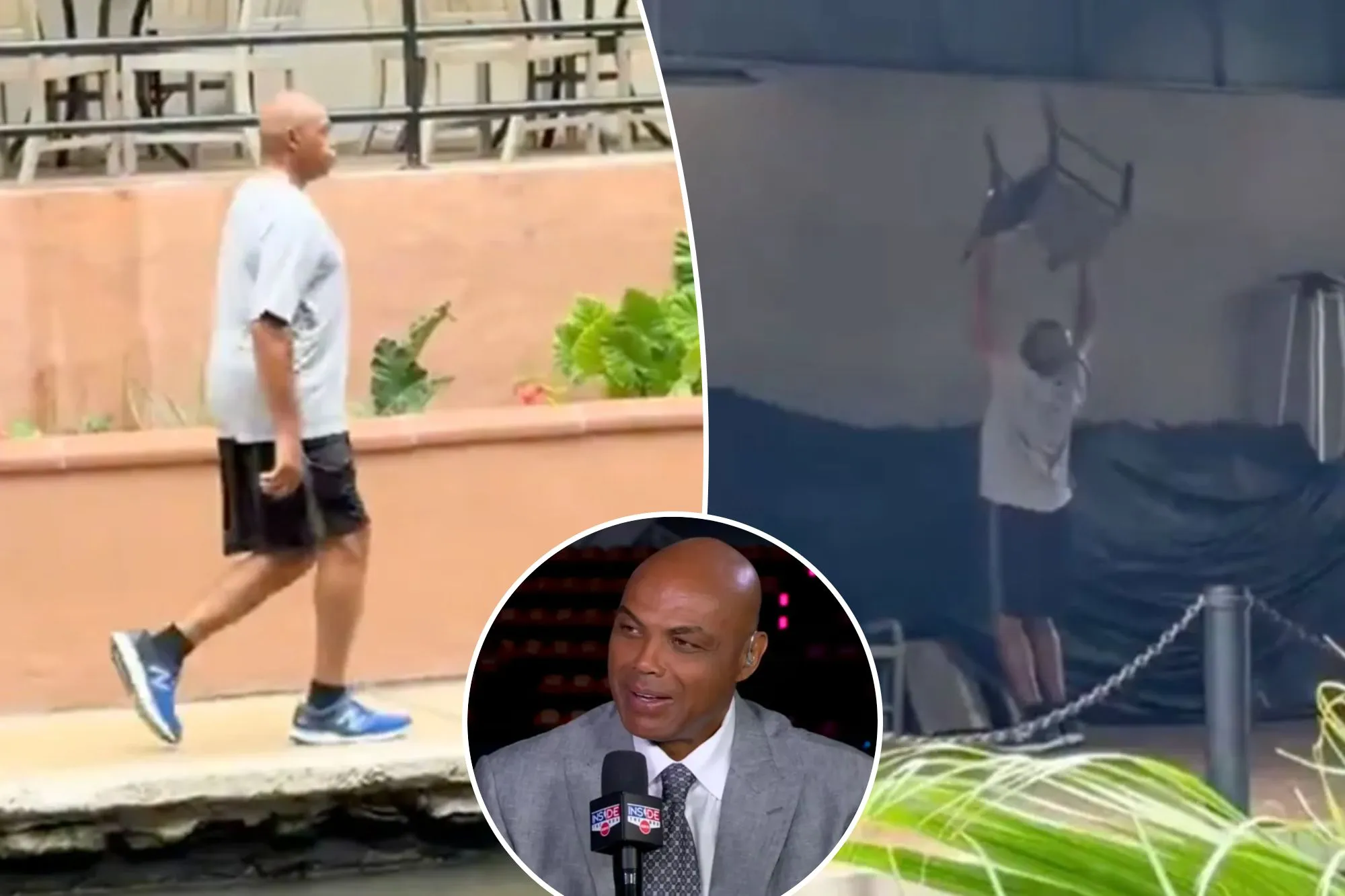 Charles Barkley seen doing impromptu chair lifts in San Antonio before Knicks-Spurs Game 1