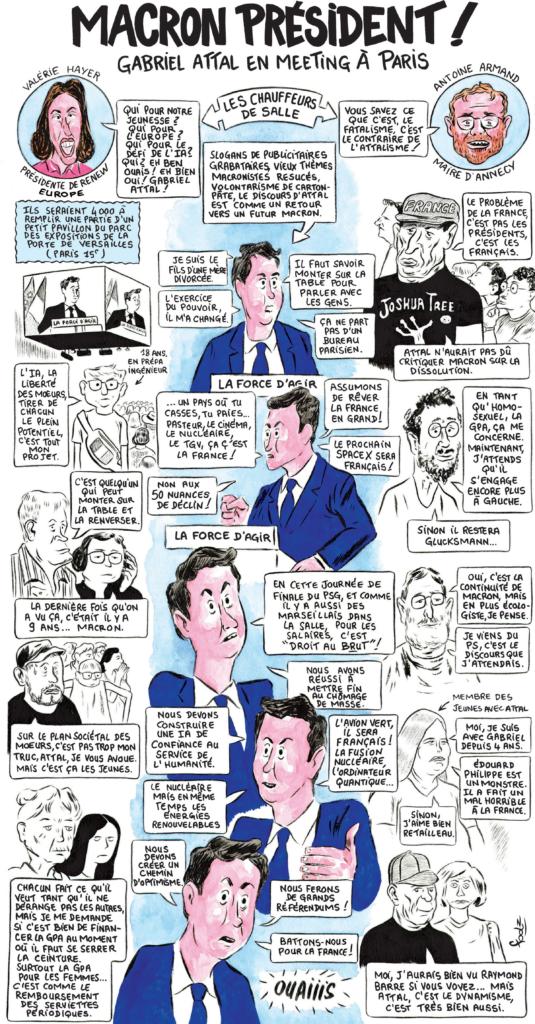 Macron président ! Gabriel Attal en meeting à Paris