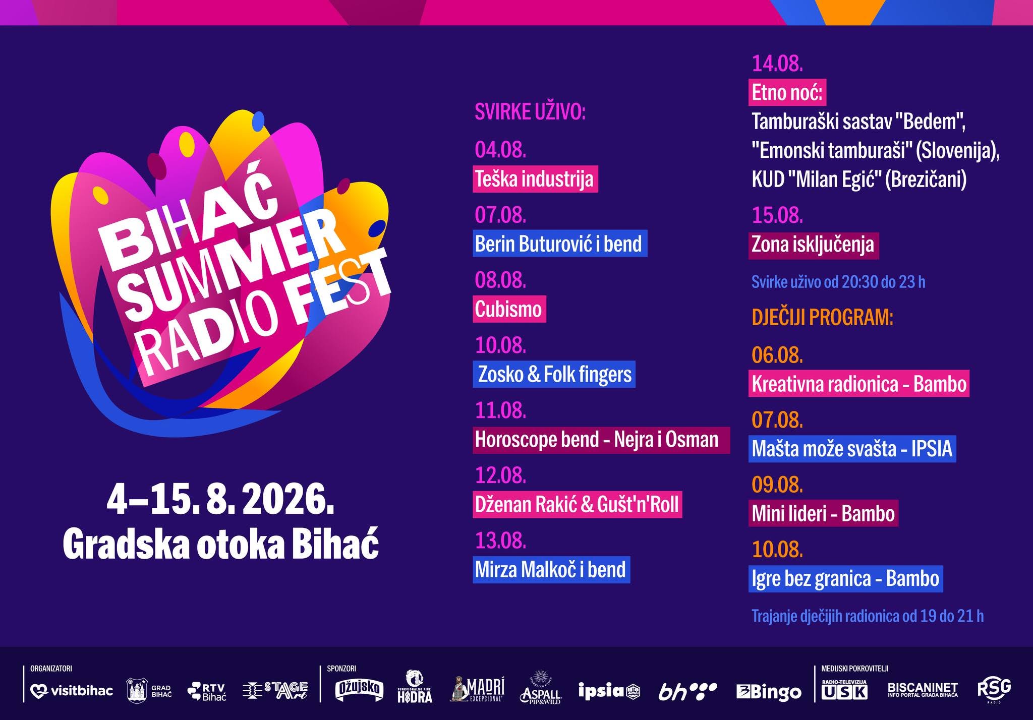 Bihaćki ljetni festival donosi novu atmosferu na centralnoj gradskoj otoci
