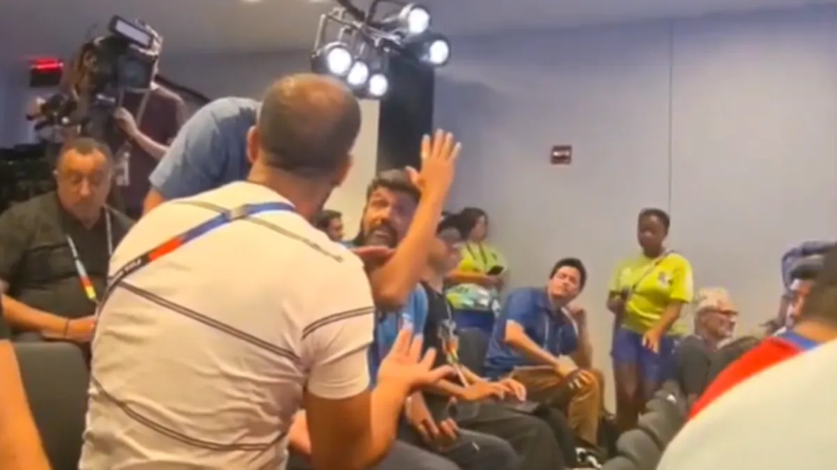 Pelea de periodistas en plena conferencia de prensa del Mundial 2026: mirá lo que pasó cuando hablaba la estrella de Marruecos y compañero de Federico Valverde, Brahim Díaz, quien no lo podía creer